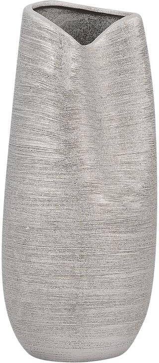 Beliani DERBE Decoratieve vaas Zilver Keramiek