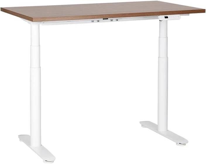 Beliani -DESTINAS-Elektrisch bureau-Donkerhout|Wit-120 cm-Spaanplaat
