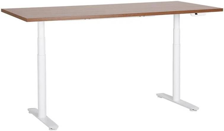 Beliani DESTIN IV Verstelbaar bureau-Donkere houtkleur-Vezelplaat