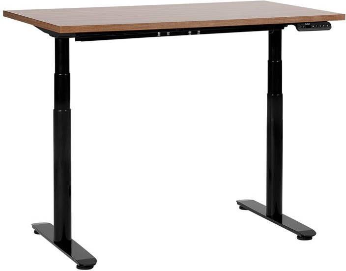 Beliani DESTIN IV Verstelbaar bureau-Donkere houtkleur-Vezelplaat