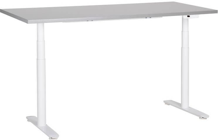 Beliani -DESTINAS-Elektrisch Verstelbaar bureau-Grijs|Wit-160 cm-MDF
