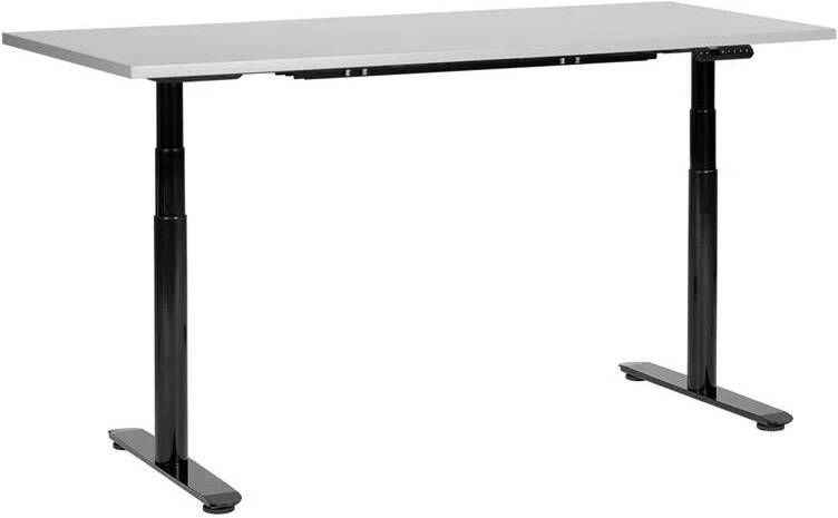 Beliani -DESTINAS- Elektrisch Verstelbaar bureau-Grijs|Zwart-160 cm-MDF