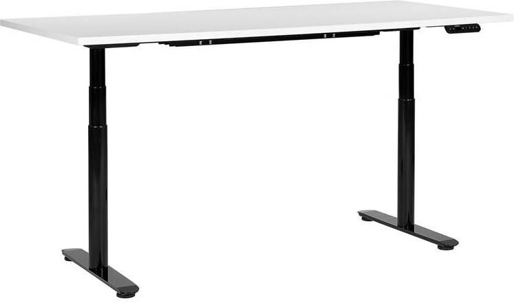 Beliani -DESTINAS-Elektrisch Verstelbaar bureau-Wit|Zwart-180 cm-MDF