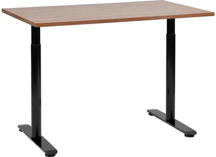 Beliani -DESTINAS-Verstelbaar bureau-Donkerbruin|Zwart-120 x 72 cm-MDF