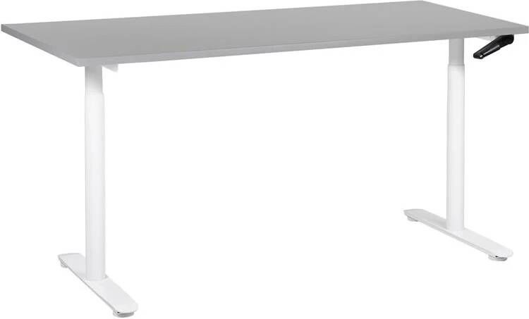Beliani -DESTINAS-Verstelbaar bureau-Grijs|Wit-160 x 72 cm -Spaanplaat