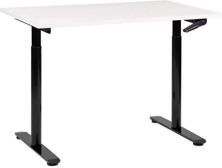 Beliani -DESTINAS-Verstelbaar bureau-Wit|Zwart-120 x 72 cm-Spaanplaat