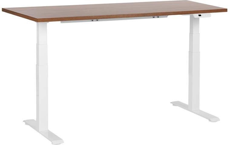 Beliani DESTIN III Verstelbaar bureau-Donkere houtkleur-Vezelplaat