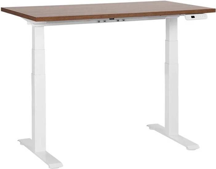 Beliani -DESTINES-Elektrisch verstelbaar bureau-Donkerbruin|Wit-MDF