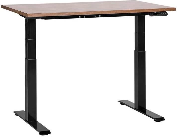 Beliani -DESTINES-Elektrisch verstelbaar bureau-Donkerbruin|Zwart-MDF