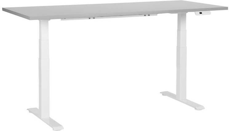 Beliani -DESTINES-Elektrisch Verstelbaar bureau-Grijs|Wit-180 cm-MDF