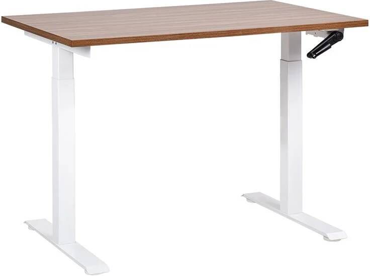 Beliani -DESTINES-Verstelbaar bureau-Donkerbruin|Wit-120 x 72 cm-MDF