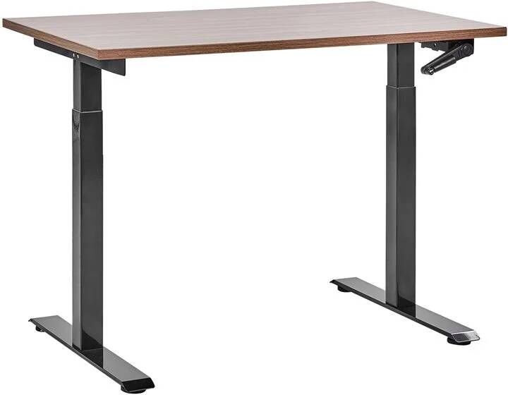 Beliani DESTIN III Verstelbaar bureau-Donkere houtkleur-Vezelplaat