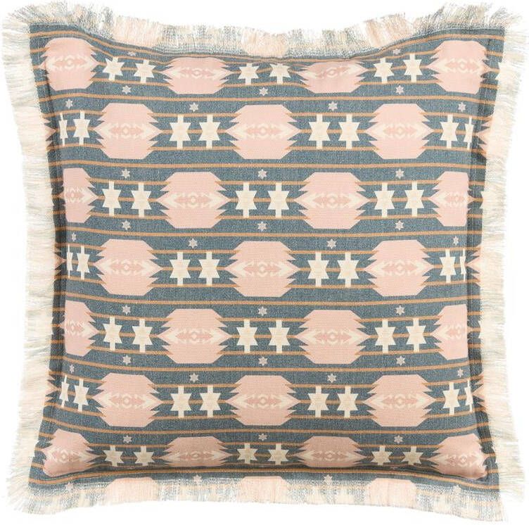 Beliani DIANTHUS Sierkussen Grijs|Beige 60 x 60 cm Polyester