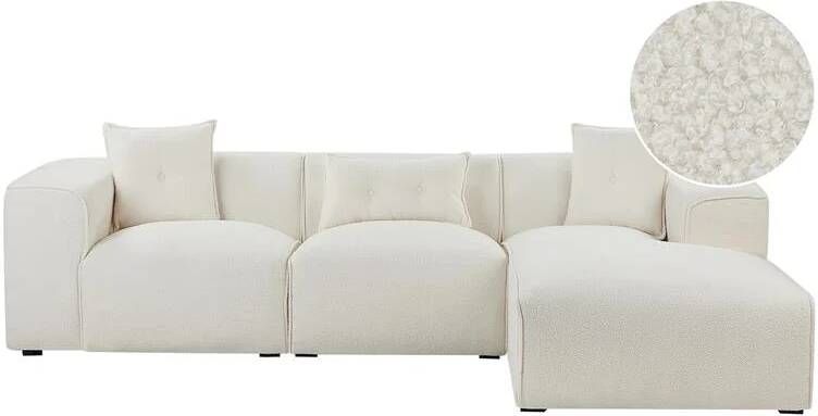 Beliani -DOLVA-Hoekbank-Gebroken wit-Linkerzijde-294 cm-Bouclé