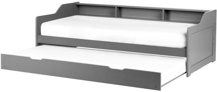 Beliani EDERN Onderschuifbed Grijs 90 x 200 cm Hout