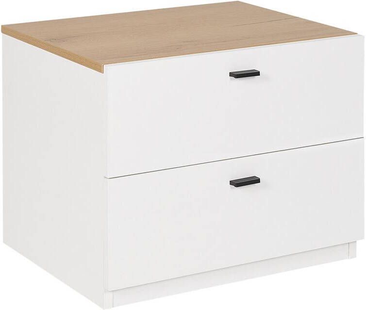 Beliani EDISON Nachtkast-Wit-MDF Spaanplaat