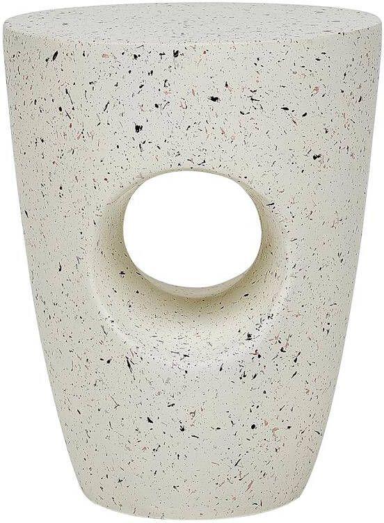 Beliani EDOLO Bijzettafel-Wit-Lichtbeton (MgO)