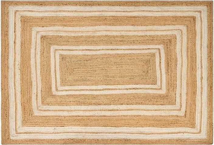 Beliani ELMALI Laagpolig vloerkleed Beige 160 x 230 cm Jute