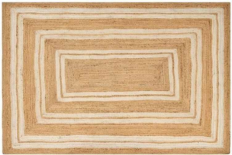 Beliani ELMALI Laagpolig vloerkleed Beige 200 x 300 cm Jute