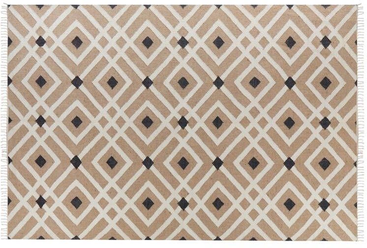 Beliani ESENCIK Laagpolig vloerkleed Beige 200 x 300 cm Jute