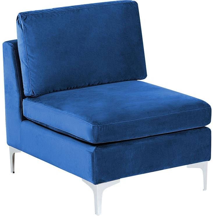 Beliani EVJA 1-zitsbank Marineblauw Fluweel