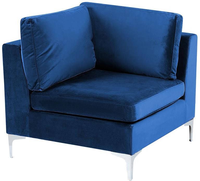Beliani EVJA Hoekstuk Marineblauw Fluweel