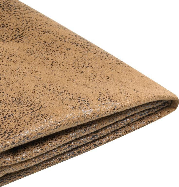 Beliani FITOU Bekleding bed Bruin 140 x 200 cm Kunstleer