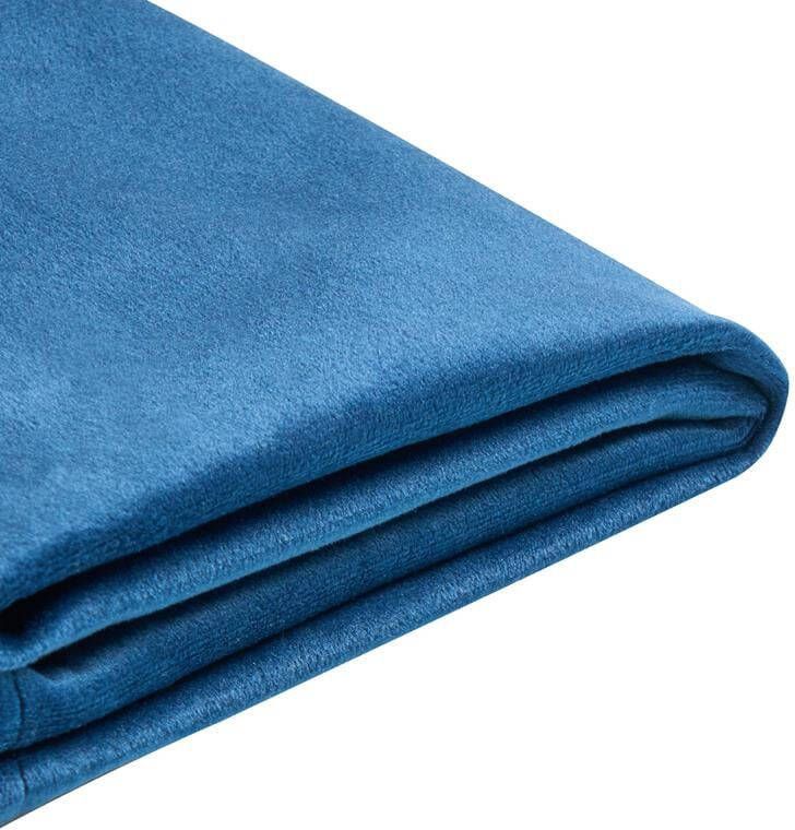 Beliani FITOU Bekleding bed Donkerblauw 140 x 200 cm Fluweel