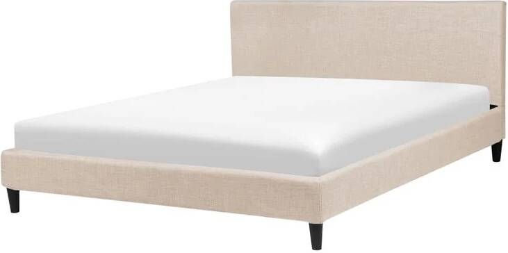Beliani -FITOU -Tweepersoonsbed-Zandbeige-160 x 200 cm-Polyester