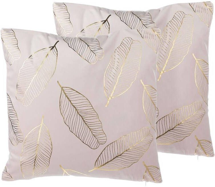 Beliani -FREESIA -Sierkussen set van 2-Roze-45 x 45 cm-Fluweel