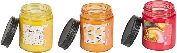 Beliani -FRUITY BLOOM-Geurkaars set-Bes|Gele bes|Gouden appel-Soja wax