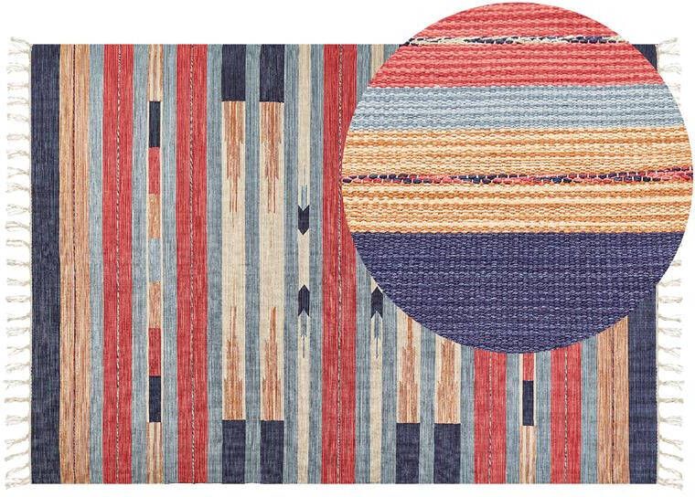 Beliani GANDZAK Vloerkleed Meerkleurig 200 x 300 cm Katoen