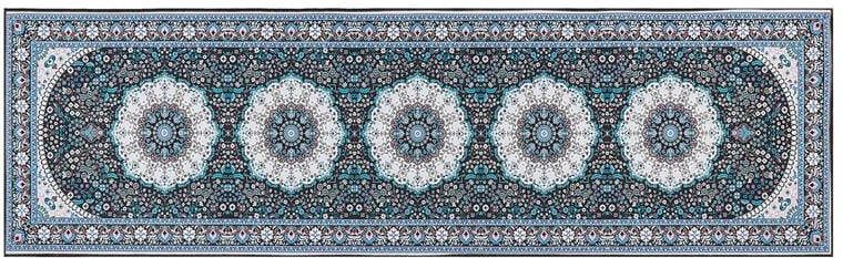 Beliani GEDIZ Loper tapijt Blauw 60 x 200 cm Polyester