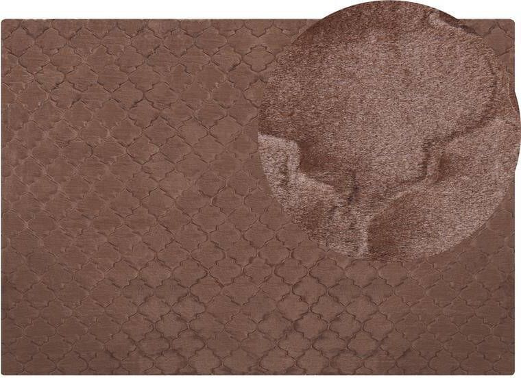 Beliani -GHARO-Hoogpolig vloerkleed-Bruin -160 x 230 cm-Polyester