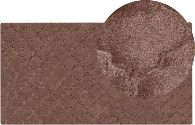 Beliani -GHARO-Hoogpolig vloerkleed-Bruin-80 x 150 cm-Polyester