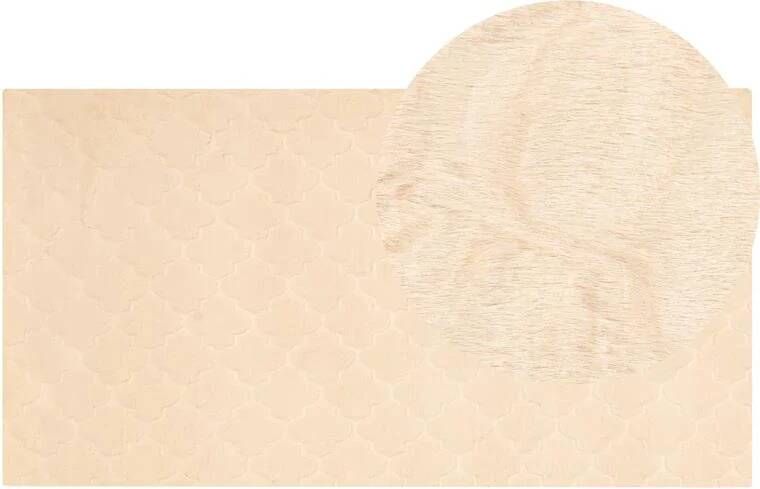 Beliani GHARO Shaggy vloerkleed Beige 80 x 150 cm Polyester