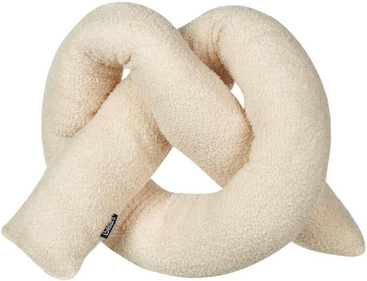 Beliani GLADIOLUS Knoopkussen Beige Teddystof