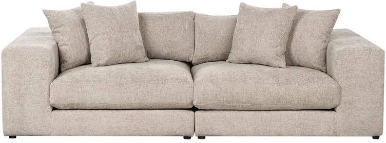 Beliani GLORVIKA II Driezitsbank Taupe Polyester