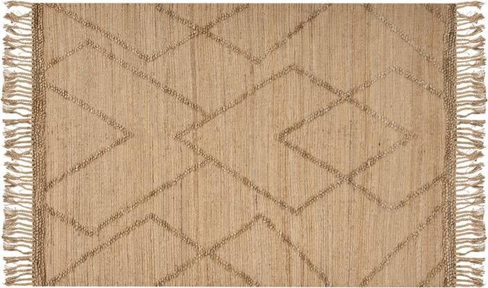 Beliani HANDERE Vloerkleed Beige 160 x 230 cm Jute