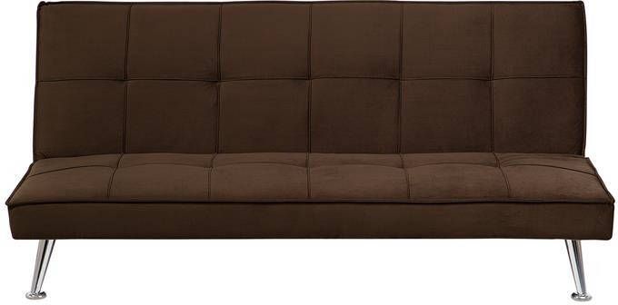 Beliani HASLE II Slaapbank 3-zits Bruin Polyester