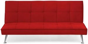 Beliani HASLE Slaapbank rood polyester