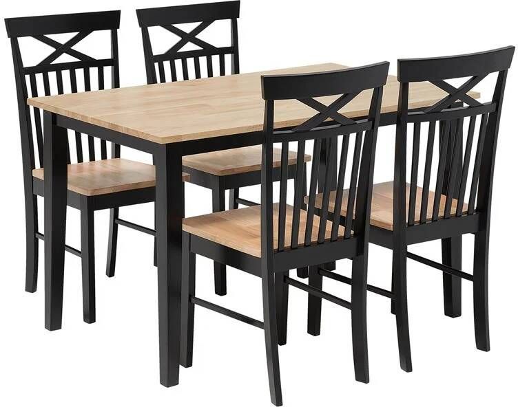 Beliani HOUSTON Eetkamerset voor 4 personen 120x75x74