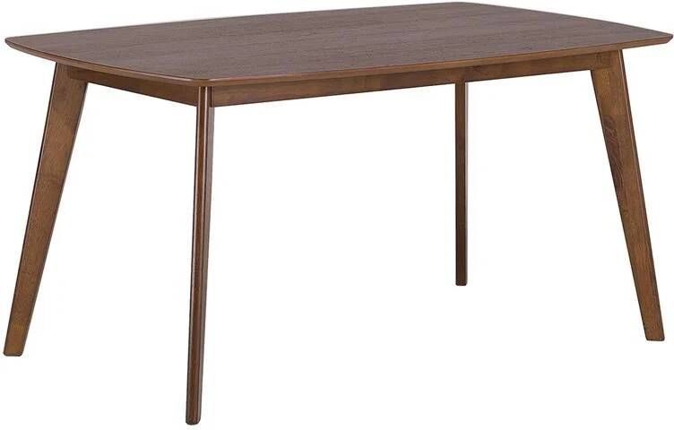 Beliani IRIS Eettafel Donkere houtkleur 90 x 150 cm MDF