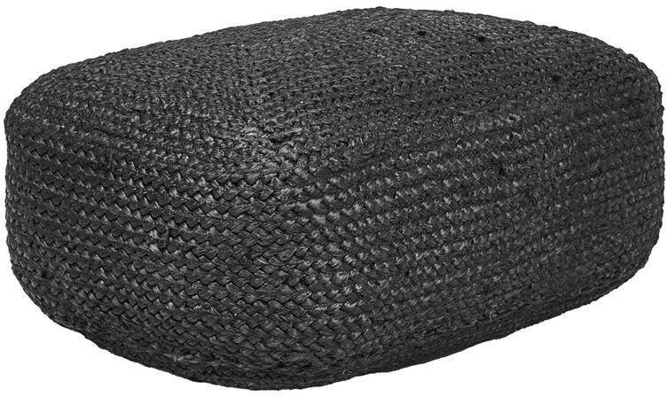 Beliani ISARDA Vloerkussen Zwart 70 x 40 x 20 cm Jute