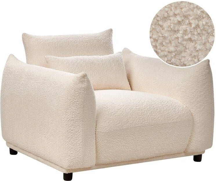 Beliani JAMSA Fauteuil Off-white Bouclé