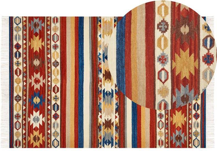 Beliani JRARAT Kelim vloerkleed Multicolor 200 x 300 cm Wol