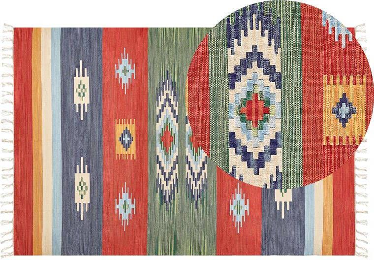 Beliani KAMARIS Vloerkleed Meerkleurig 200 x 300 cm Katoen