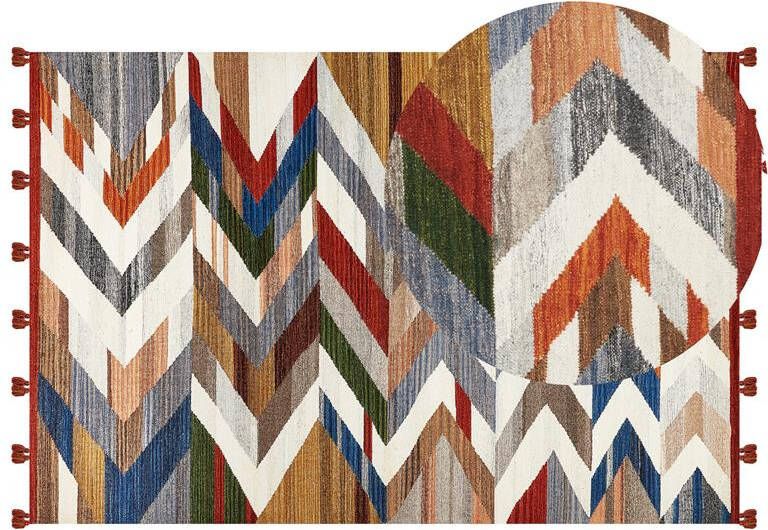 Beliani -KANAKERAVAN-Kelim vloerkleed-Multicolor-200 x 300 cm-Wol