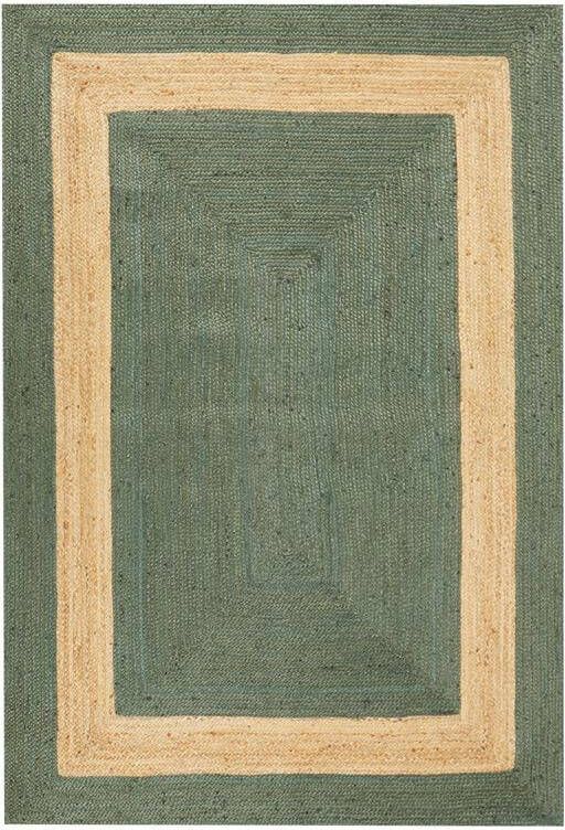 Beliani KARAKUYU Vloerkleed Groen 160 x 230 cm Jute