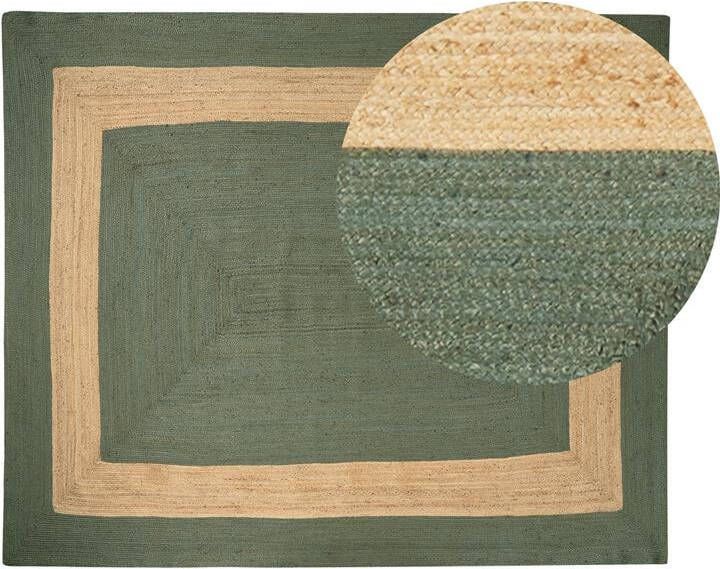 Beliani KARAKUYU Vloerkleed Groen 300 x 400 cm Jute